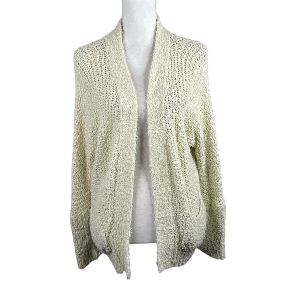 Free People Boho Cream Open‎ Knit Long Sleeve Open Cardigan Size Medium